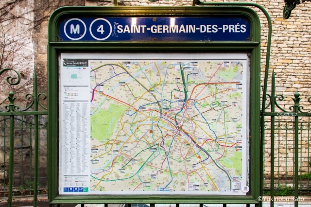 2011パリ市内メトロ路線図（フレーム付き）