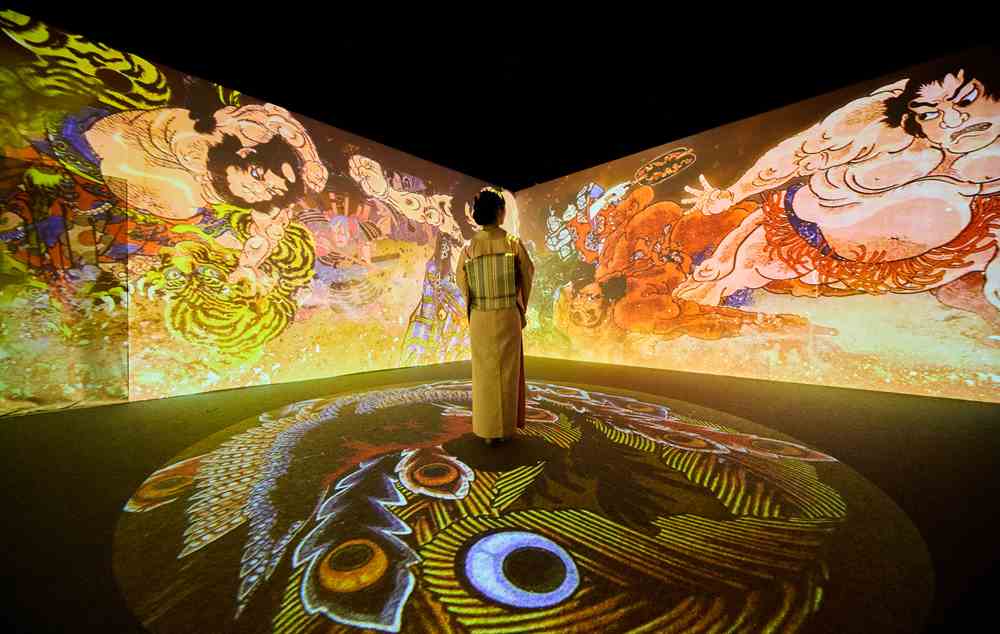 抽象的なパステル画 浮遊する人は 大阪】「動き出す浮世絵展 OSAKA」が開催中！江戸の名作に没入体験